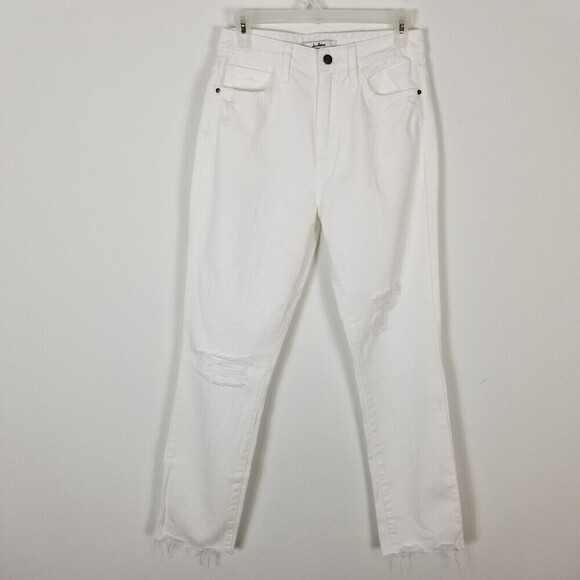 Sam edelman women The Stiletto Straight Jeans High rise Ankle White 26 - Picture 2 of 6